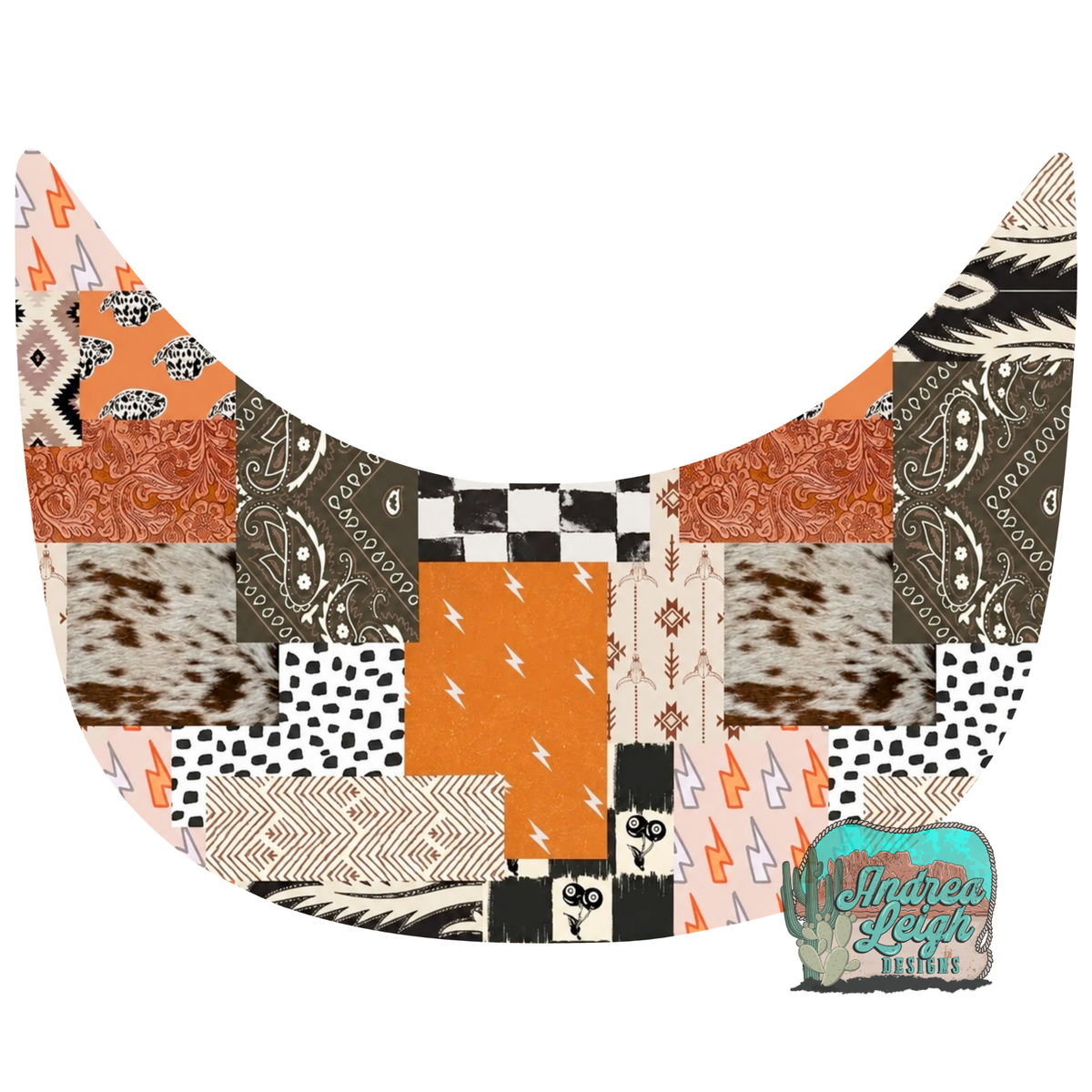 Western Patchwork Hat Brim DTF Transfer