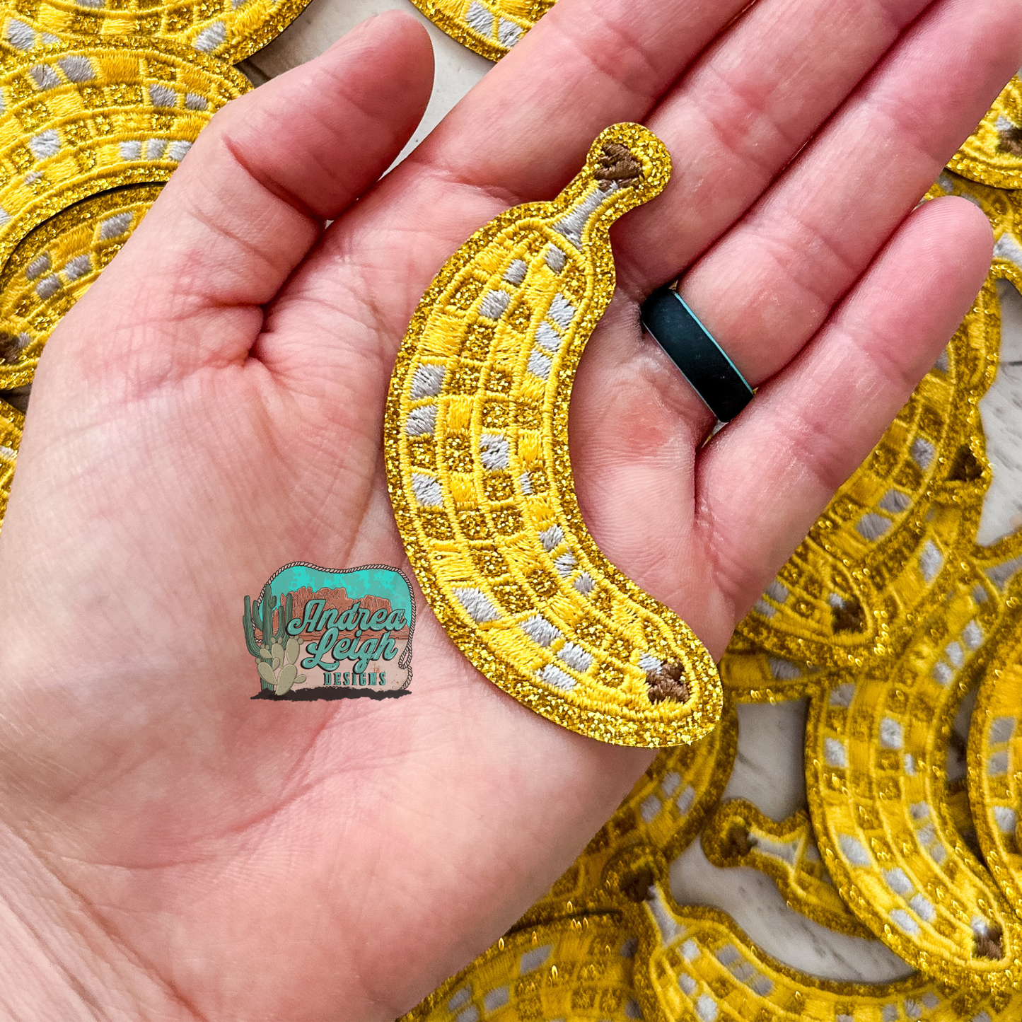 Glitter Banana Embroidered Patch