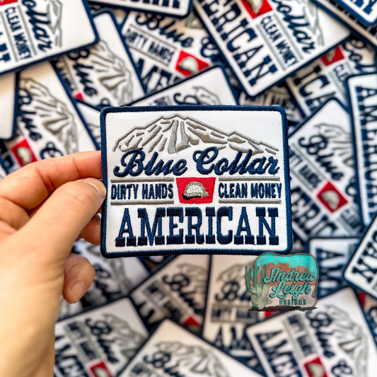 ALD EXCLUSIVE- SMALLER Blue Collar American Embroidered Patch