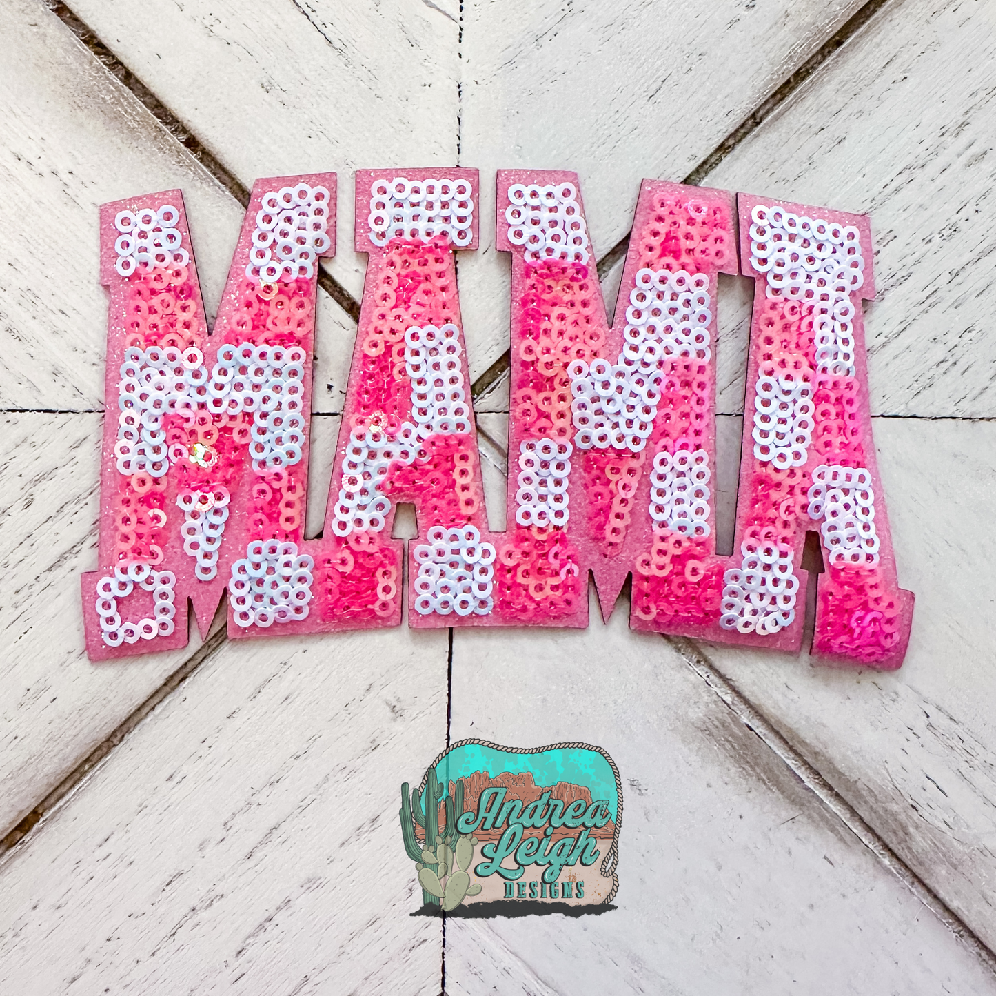Mama Sequin Embroidered Patch