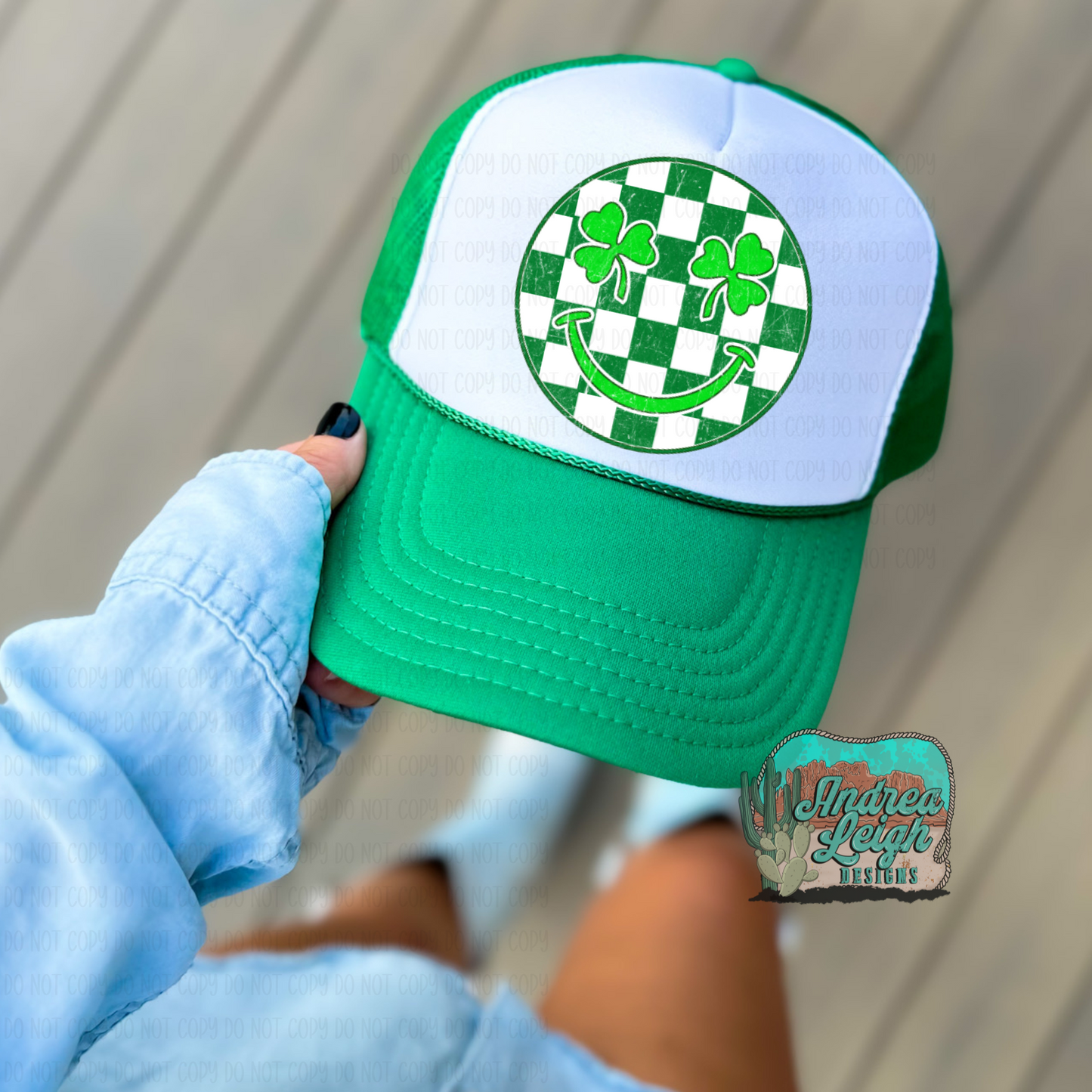 DTF Transfers Checkered Happy Face