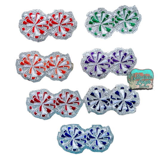 Glitter Pom Poms Embroidered Patch