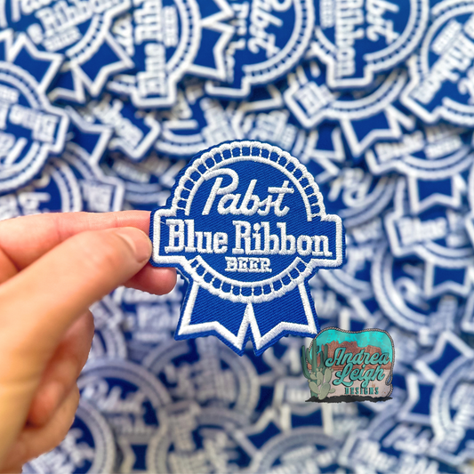 Blue Ribbon Embroidered Patch