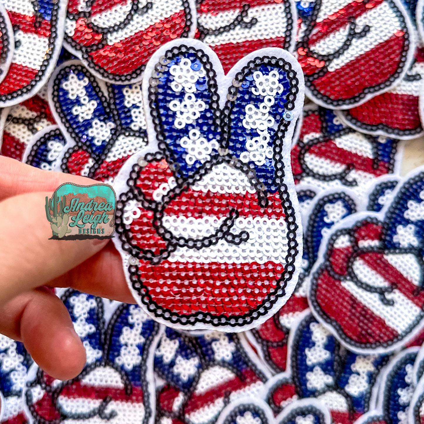Peace Sequin Embroidered Patch