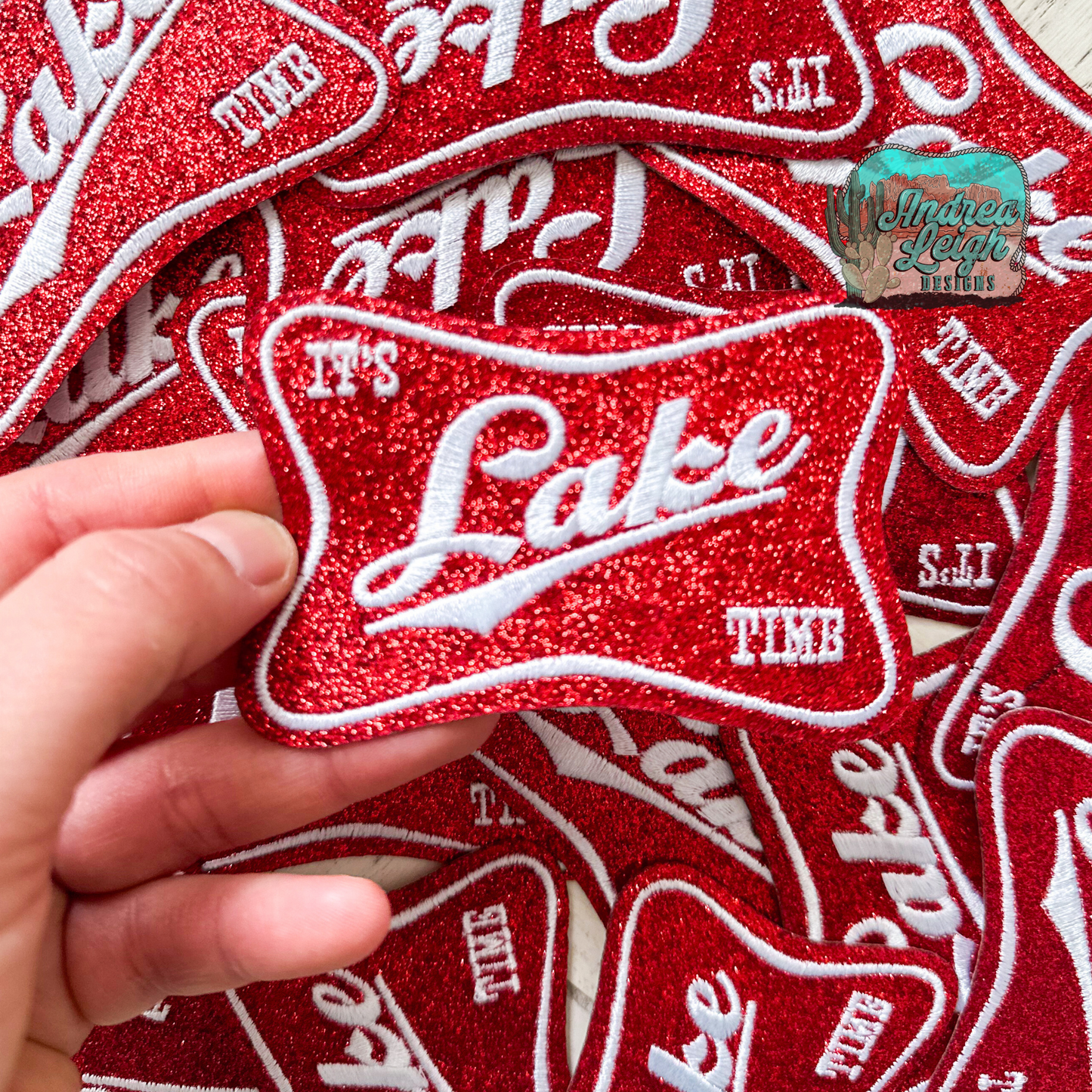 Lake Time Glitter Embroidered Patch
