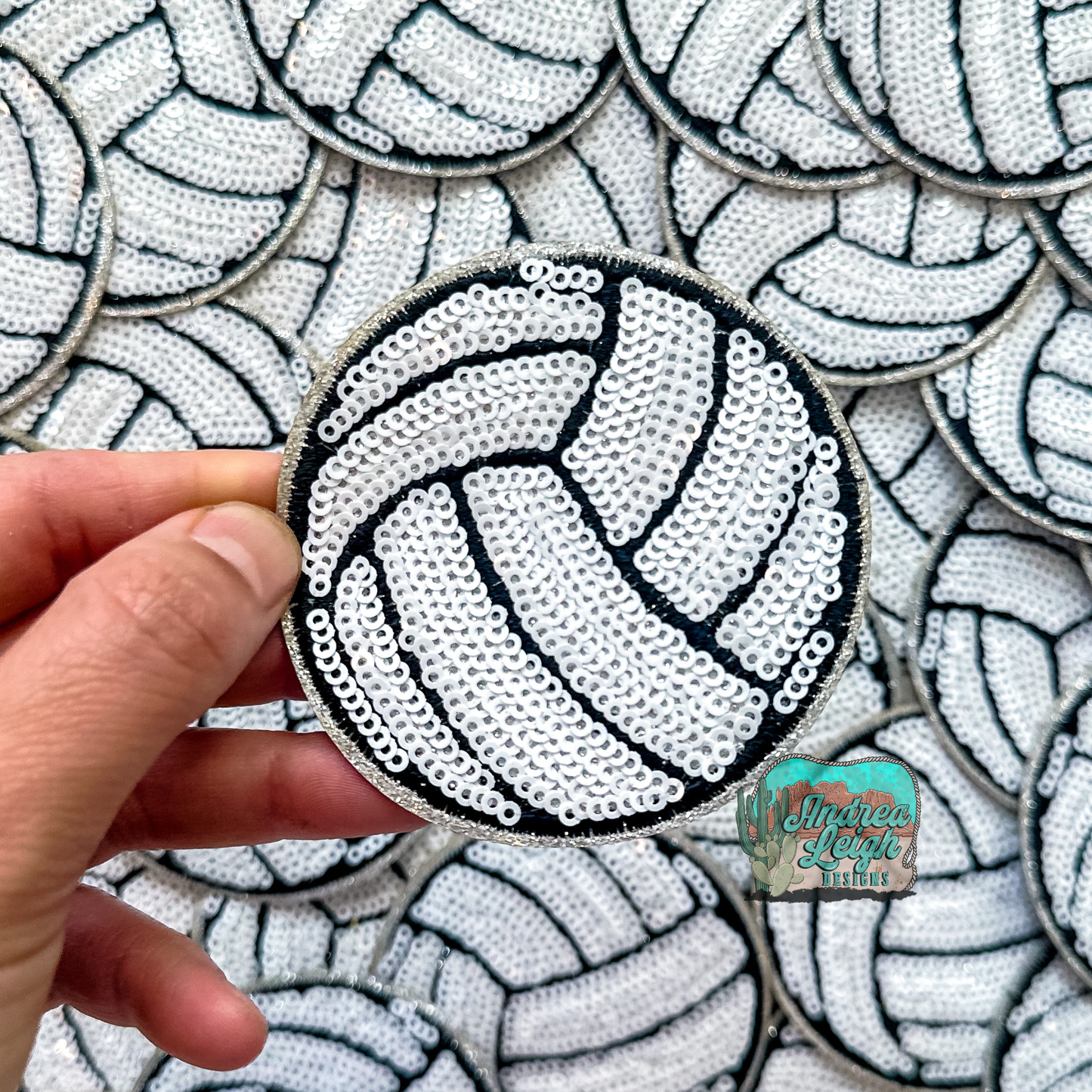 Glitter Volleyball Embroidered Patch