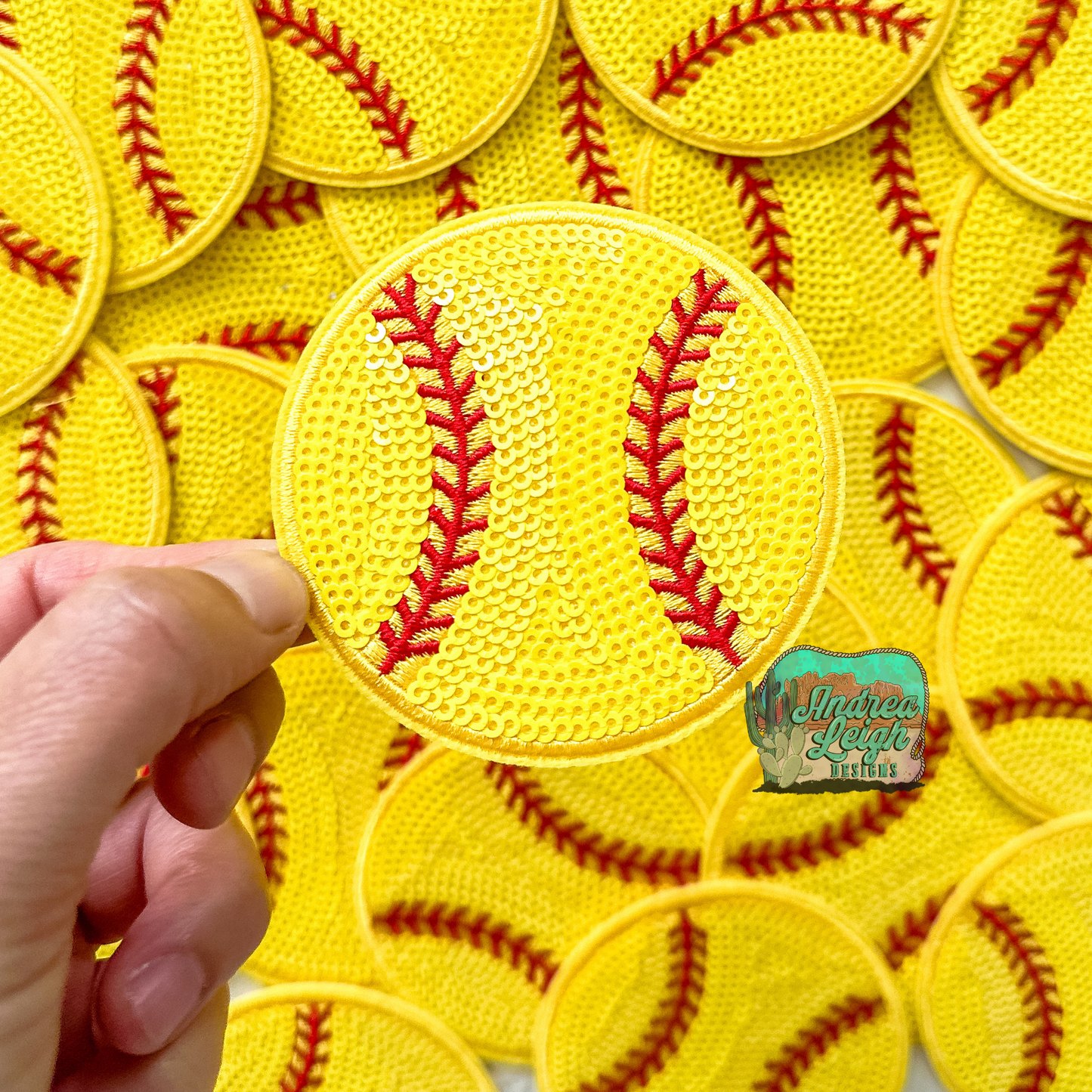 Softball Sequin Embroidered Patch