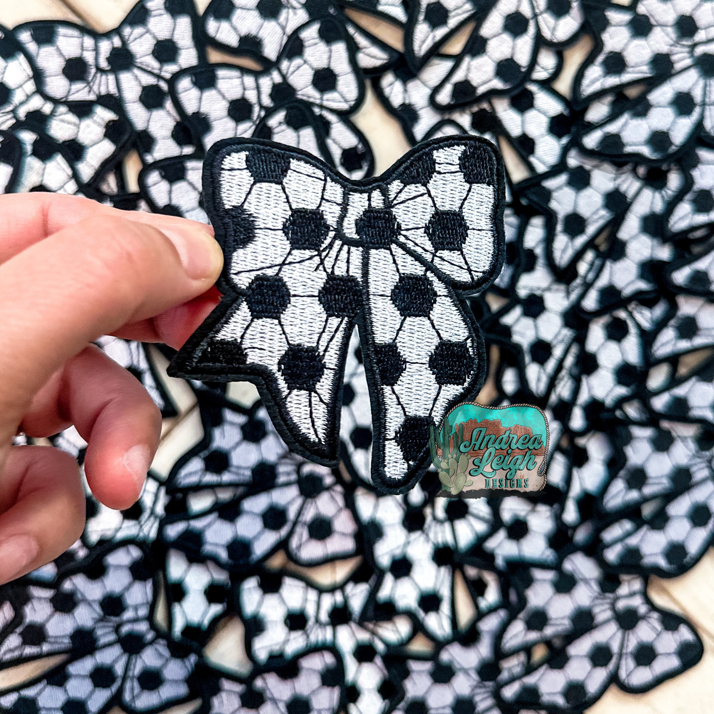 Soccer Bow Embroidered Patch