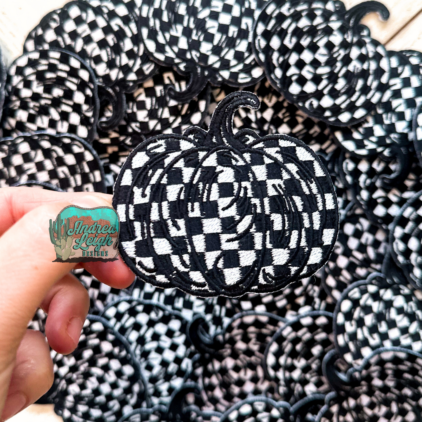 ALD EXCLUSIVE-Checkered Pumpkin Embroidered Patch