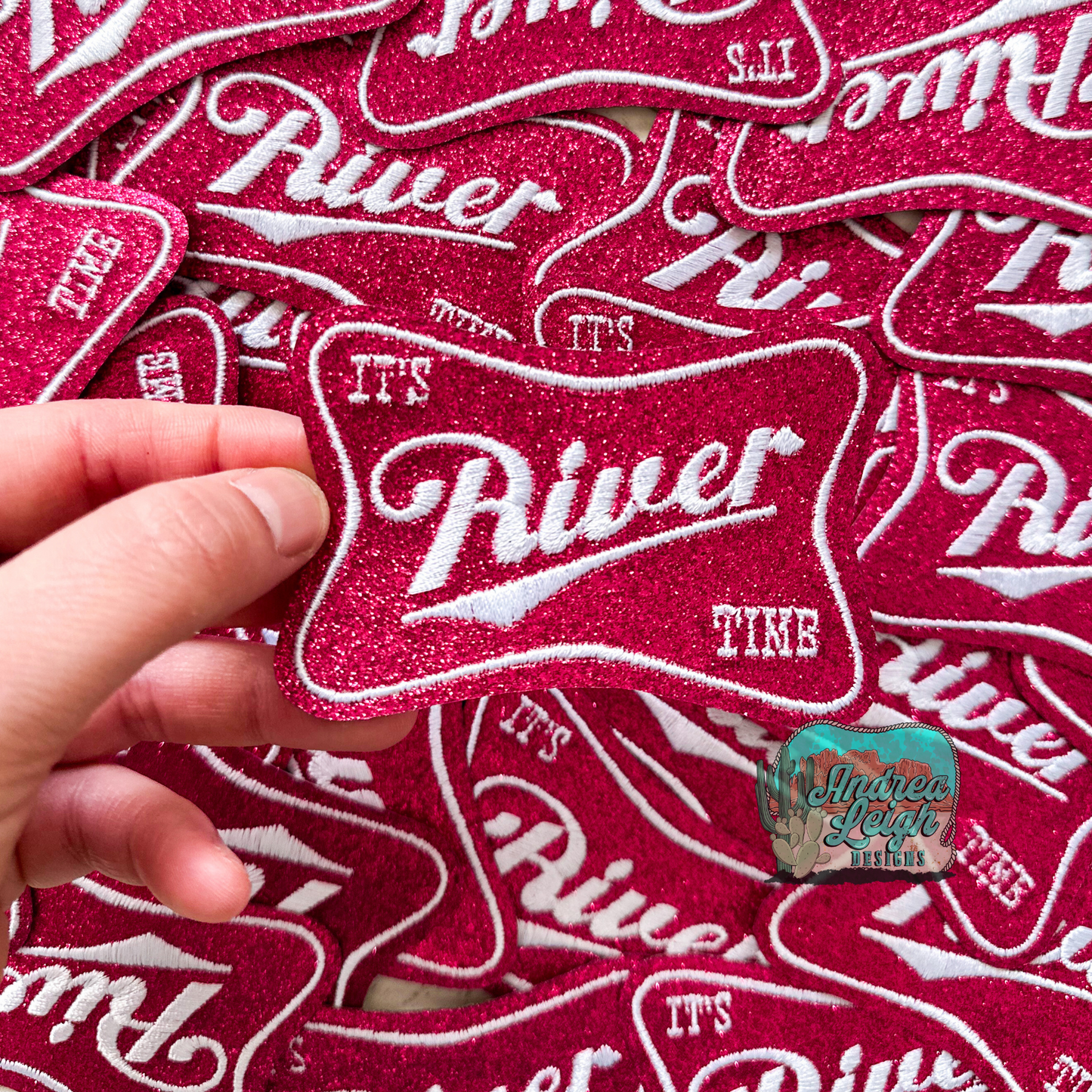 River Time Glitter Embroidered Patch