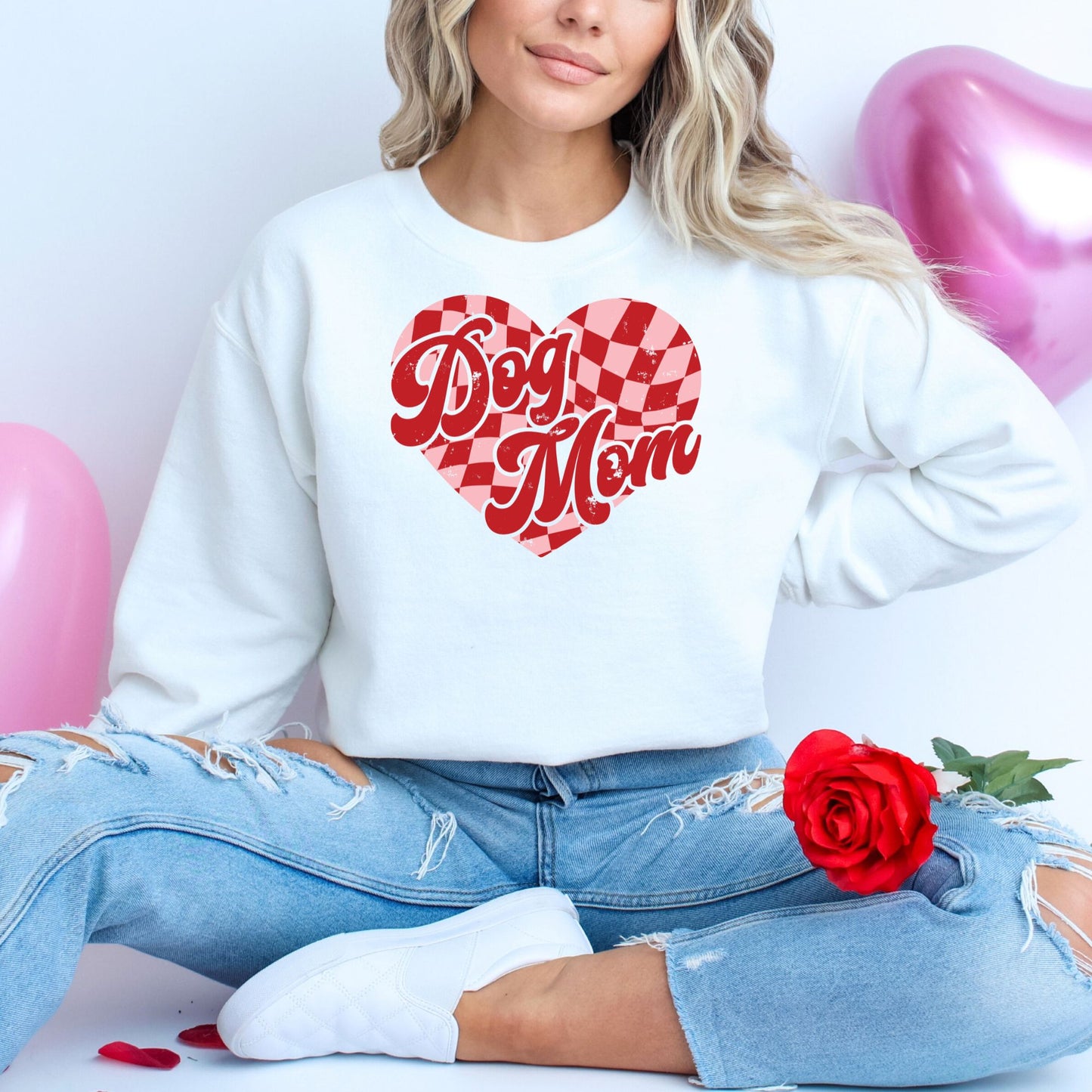 Dog Mama Checkered Heart