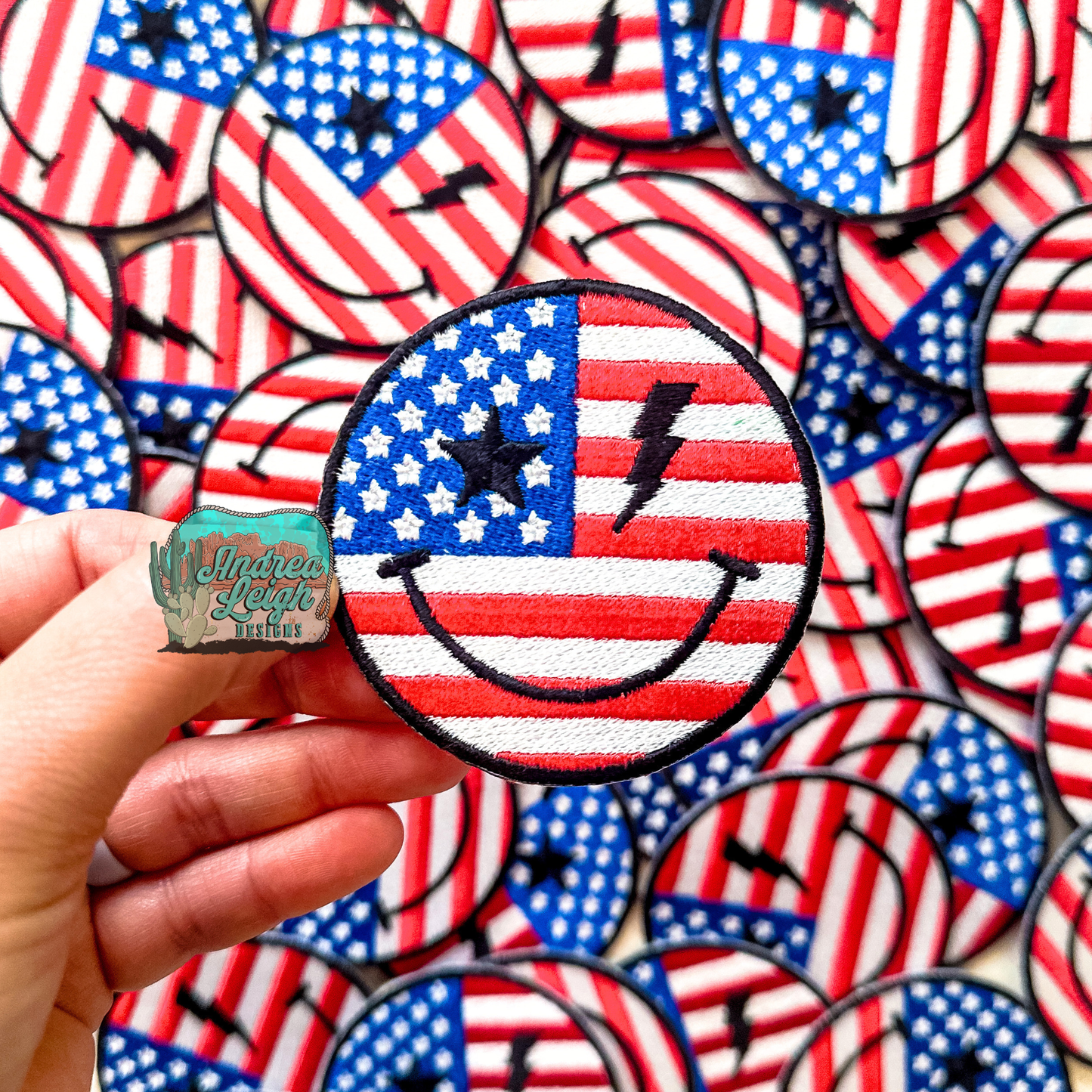 ALD EXCLUSIVE- American Flag Smiley Embroidered Patch