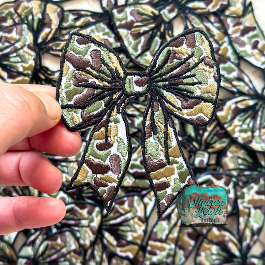 ALD EXCLUSIVE: Camo Coquette Bow Embroidered Patch