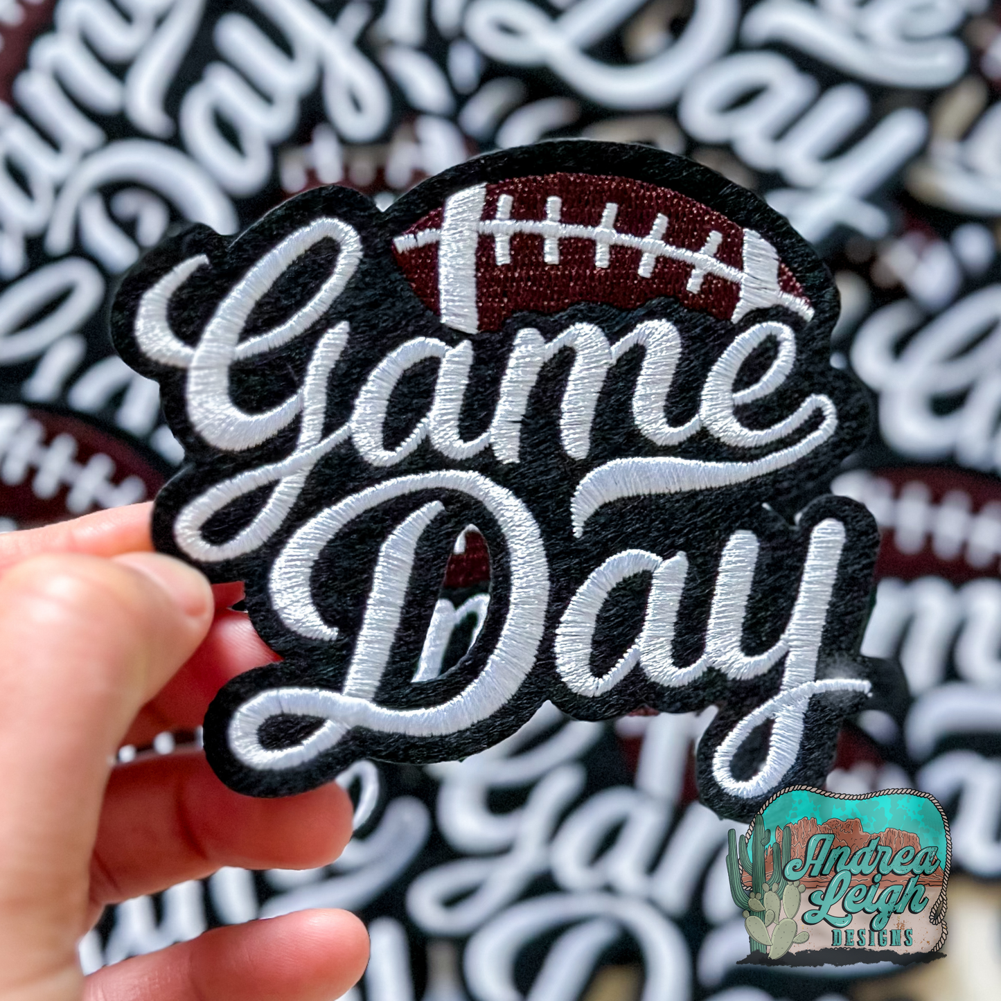 Game Day White Embroidered Patch