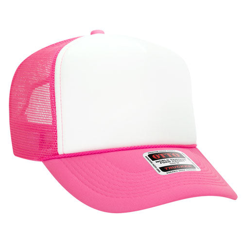 Neon Pink/White Otto Foam Trucker Hat