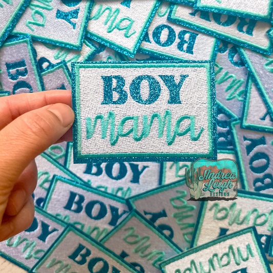 Glitter Boy Mama Embroidered Patch