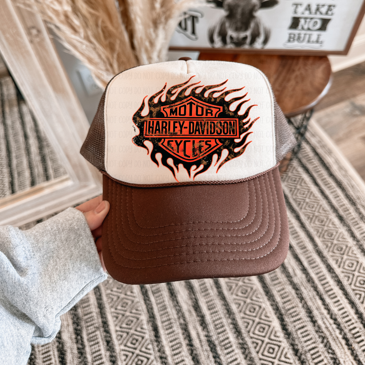 DTF Transfers Harley Leopard Flame