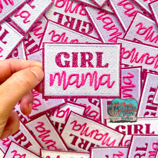 Glitter Girl Mama Embroidered Patch
