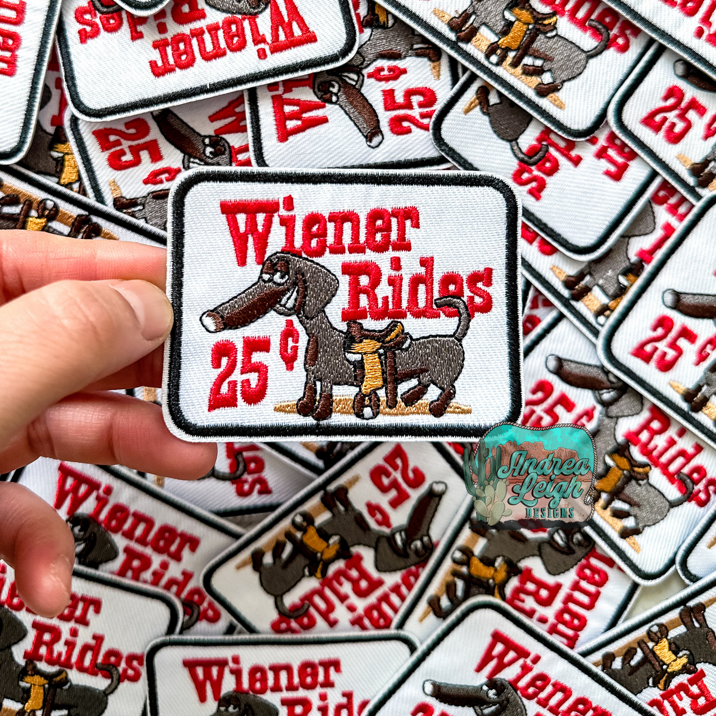 Wiener Rides 25cents Embroidered Patch
