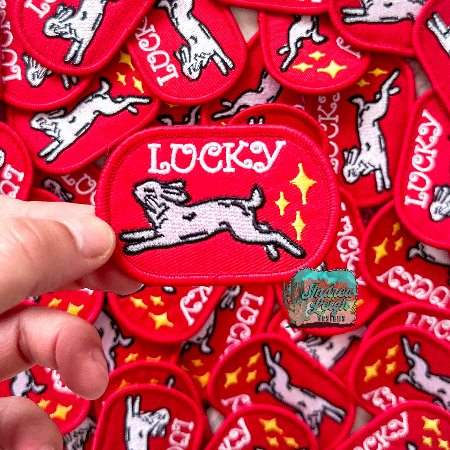 Lucky Red Embroidered Patch