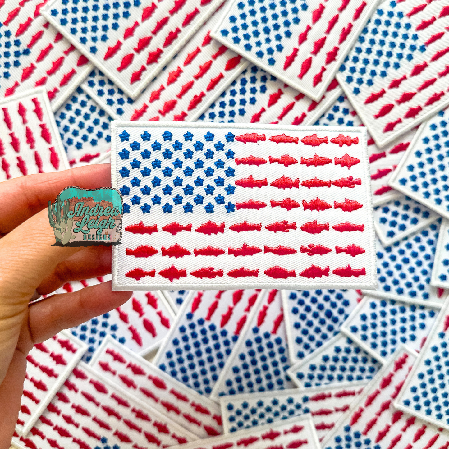ALD EXCLUSIVE- Fish American Flag Embroidered Patch