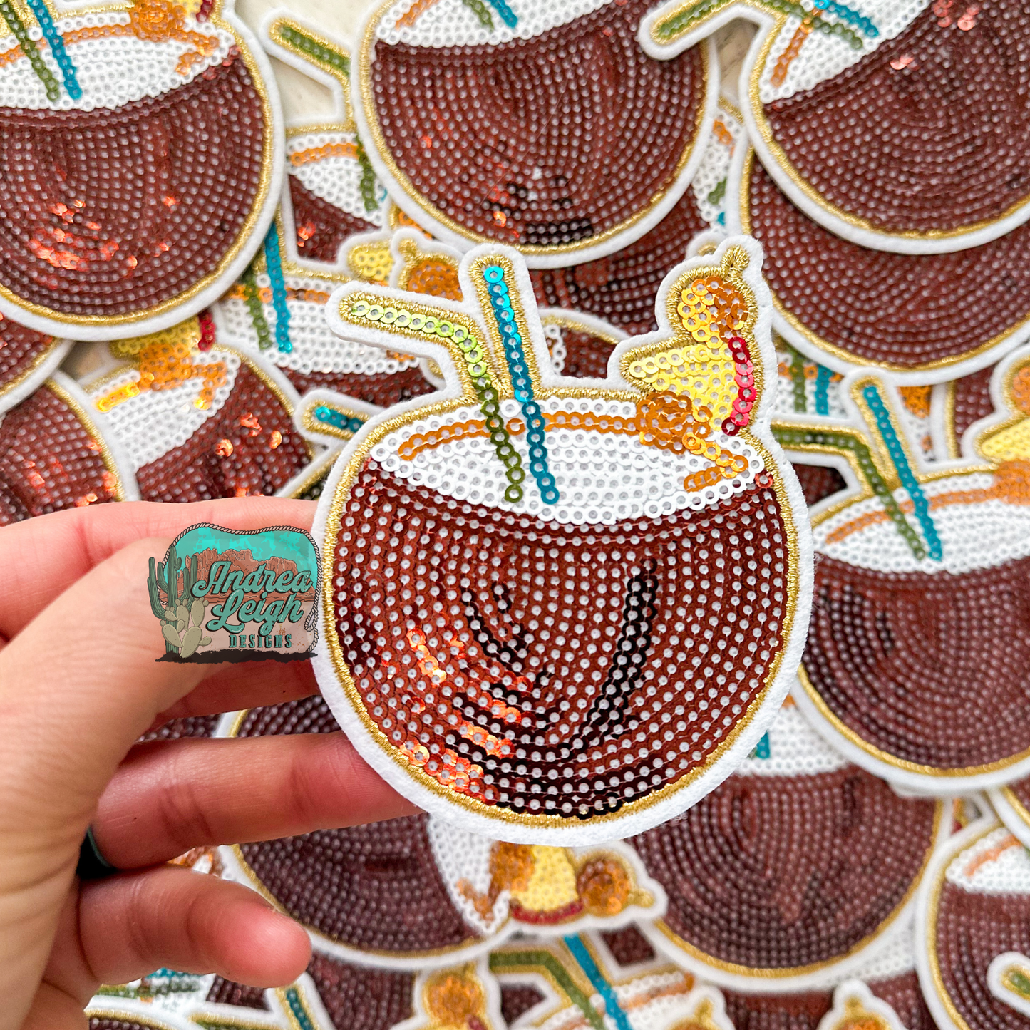Coconut Sequin Embroidered Patch