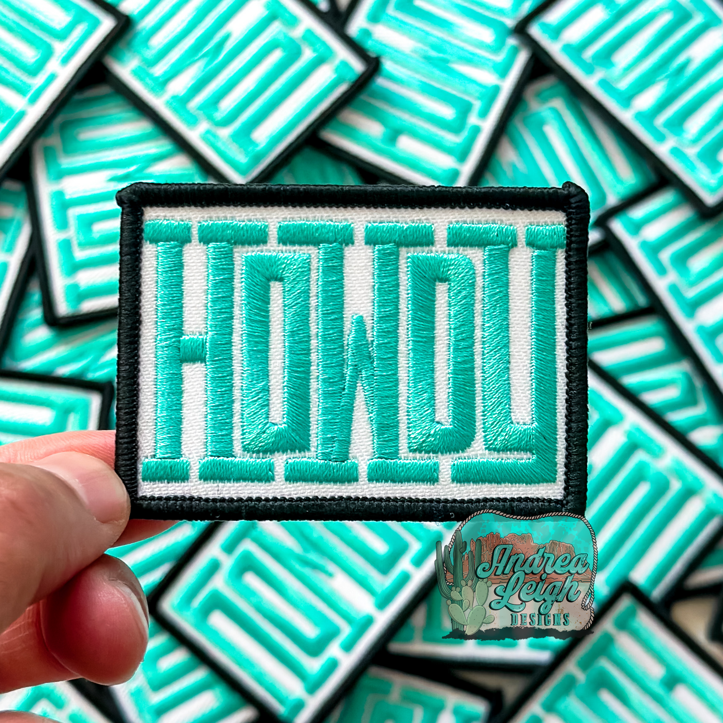 Turquoise Howdy Embroidered Patch
