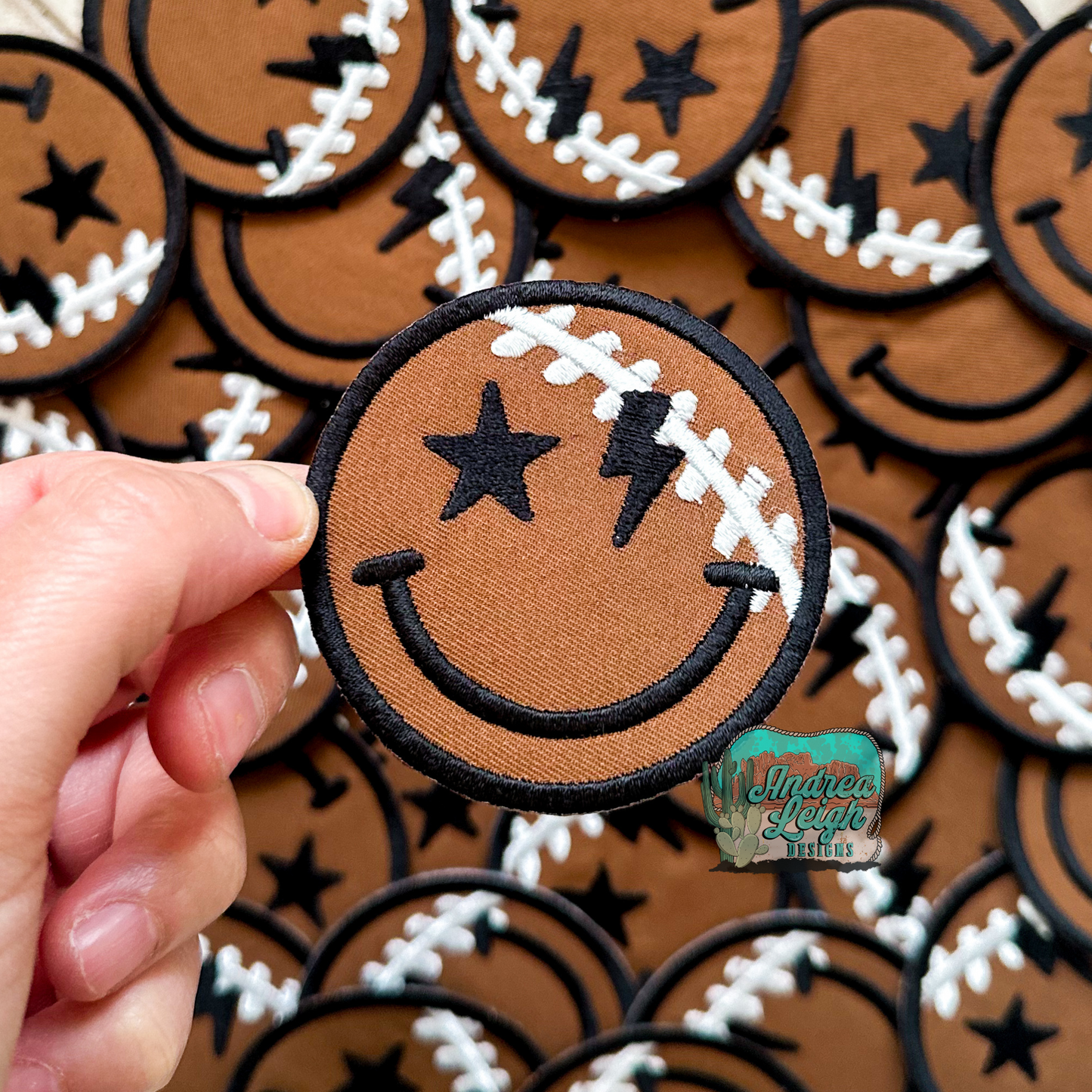 ALD EXCLUSIVE-Football Happy Face Embroidered Patch