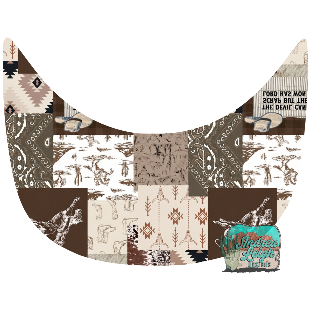 Cowboy Patchwork Hat Brim DTF Transfer