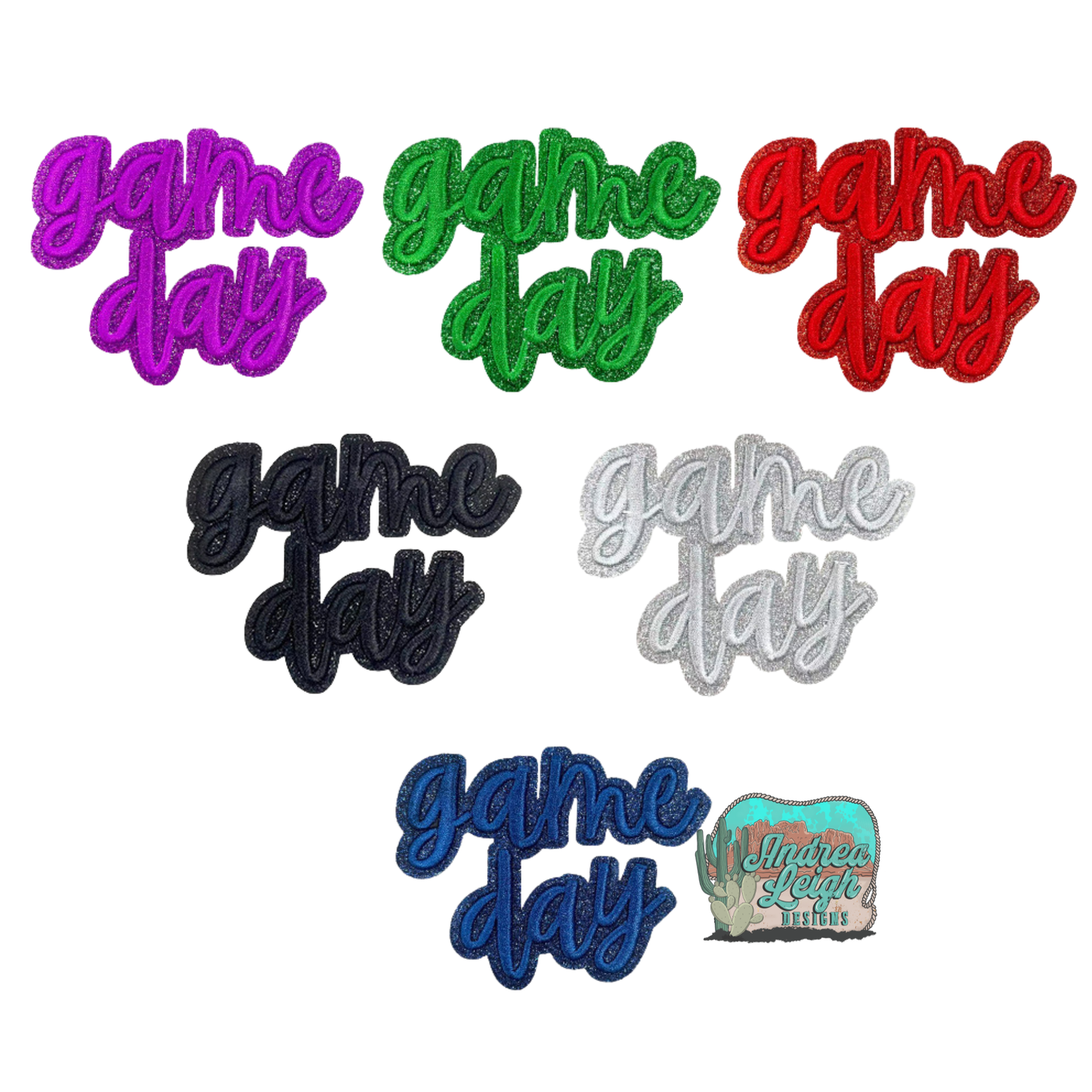Glitter Game Day Embroidered Patch