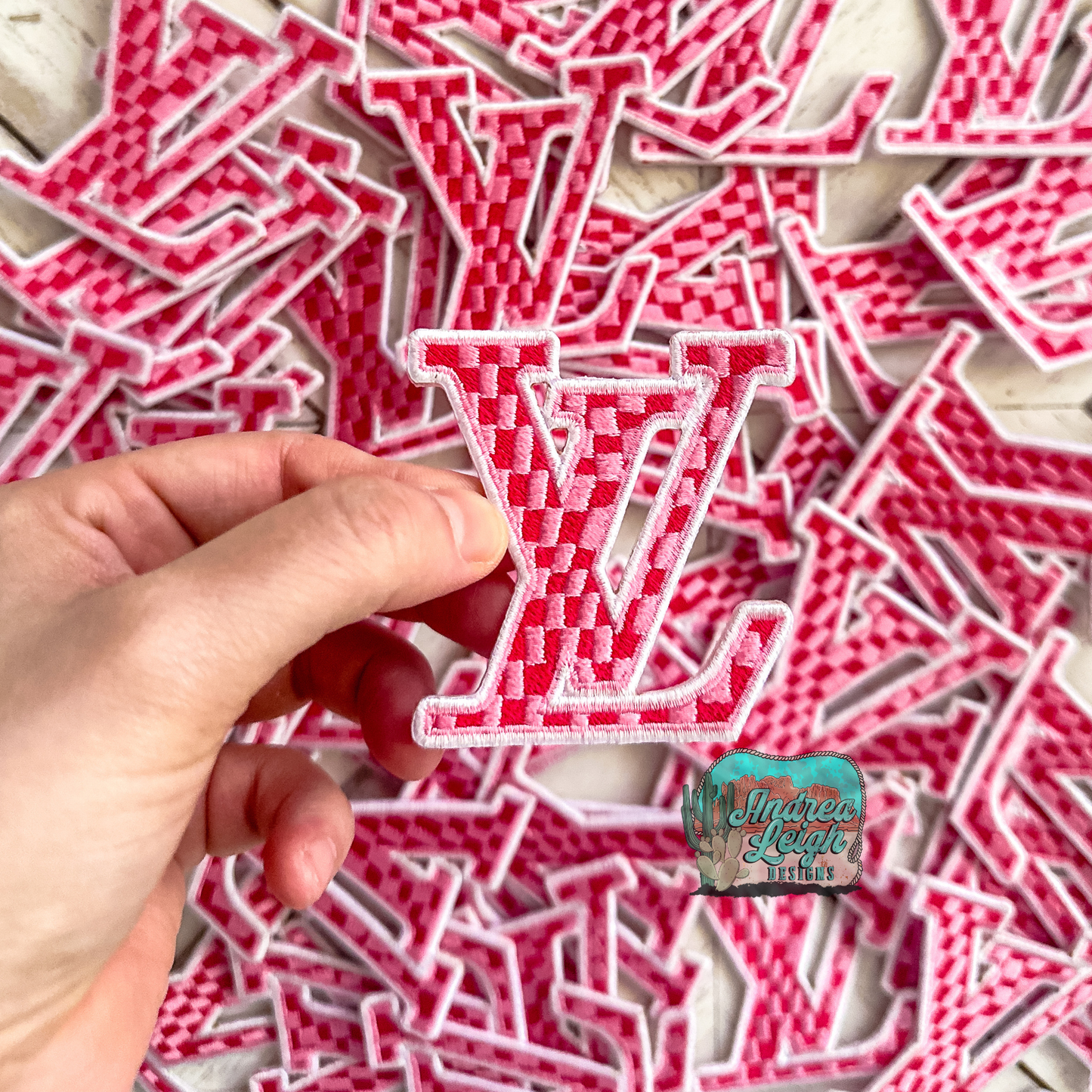 ALD EXCLUSIVE-Pink and Red LV Embroidered Patch