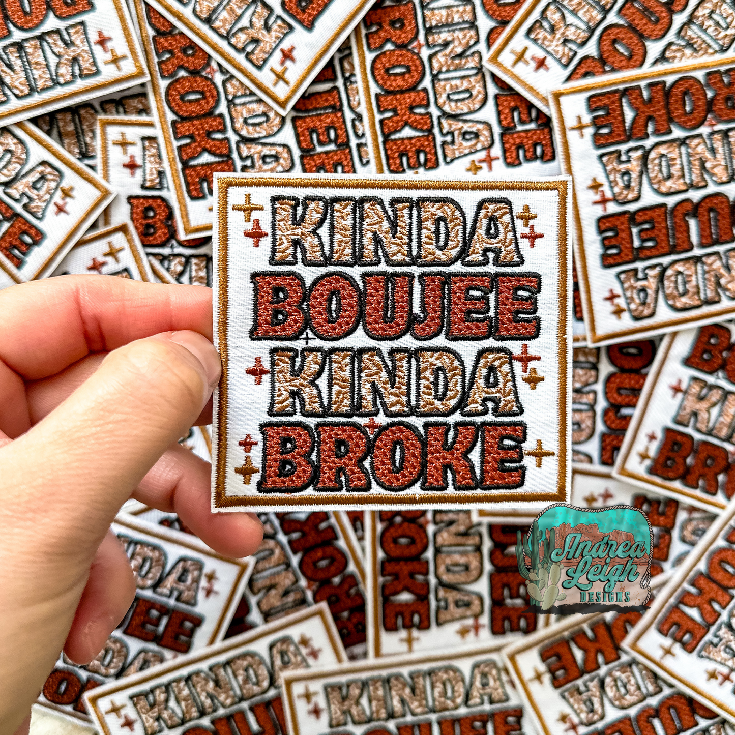 Kinda Boujee Kinda Broke Embroidered Patch