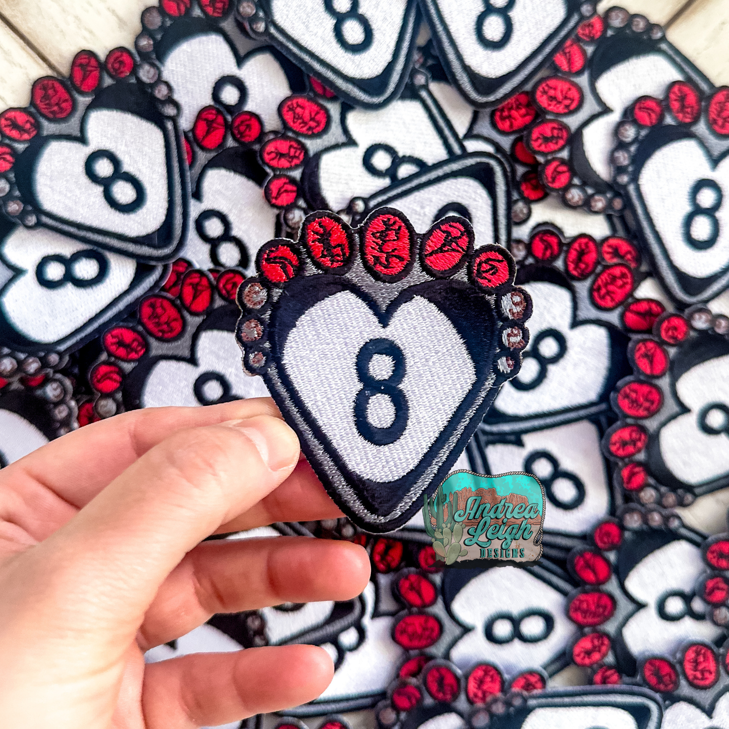 ALD EXCLUSIVE-Heart 8 Ball Embroidered Patch