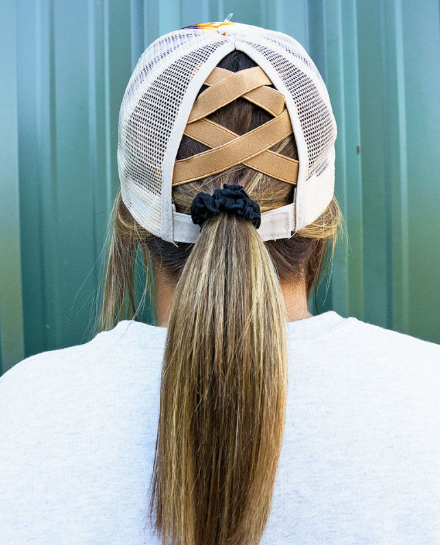 Sunflower Mesh Ponytail Cap