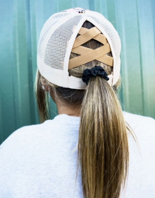 Pink Leopard Print Mesh Ponytail Cap