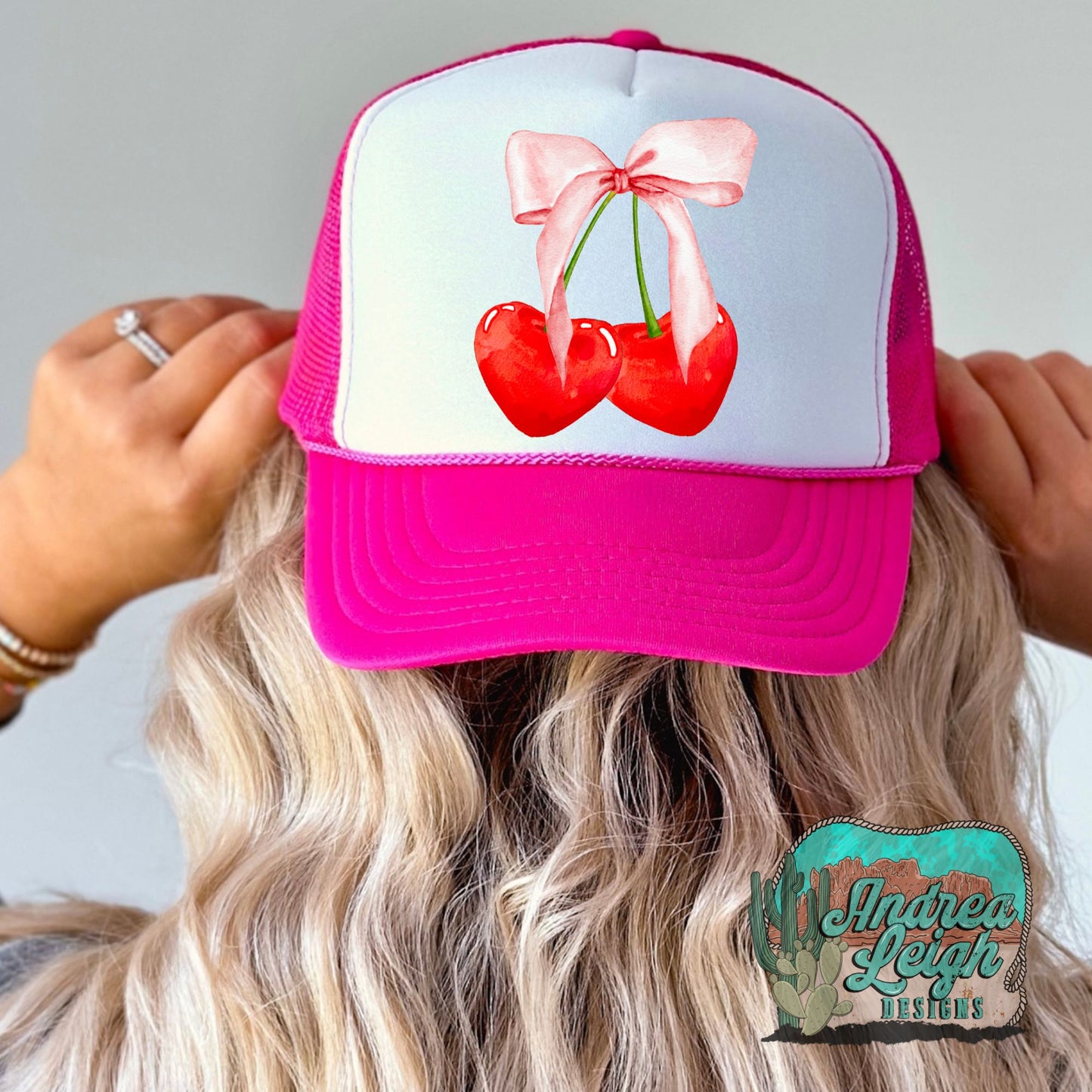 Cherry Coquette Bow Trucker Hat