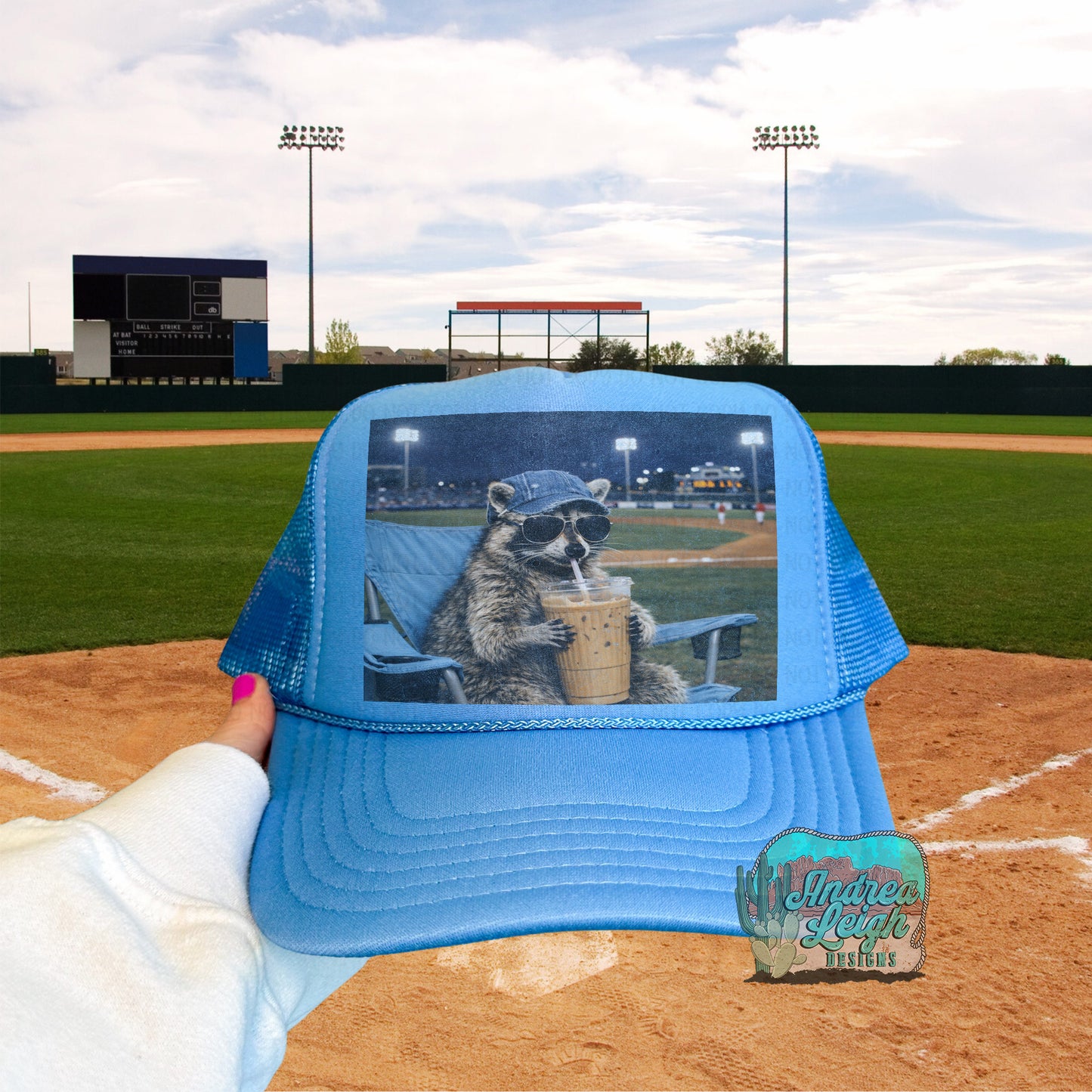 DTF Transfers Raccoon Baseball