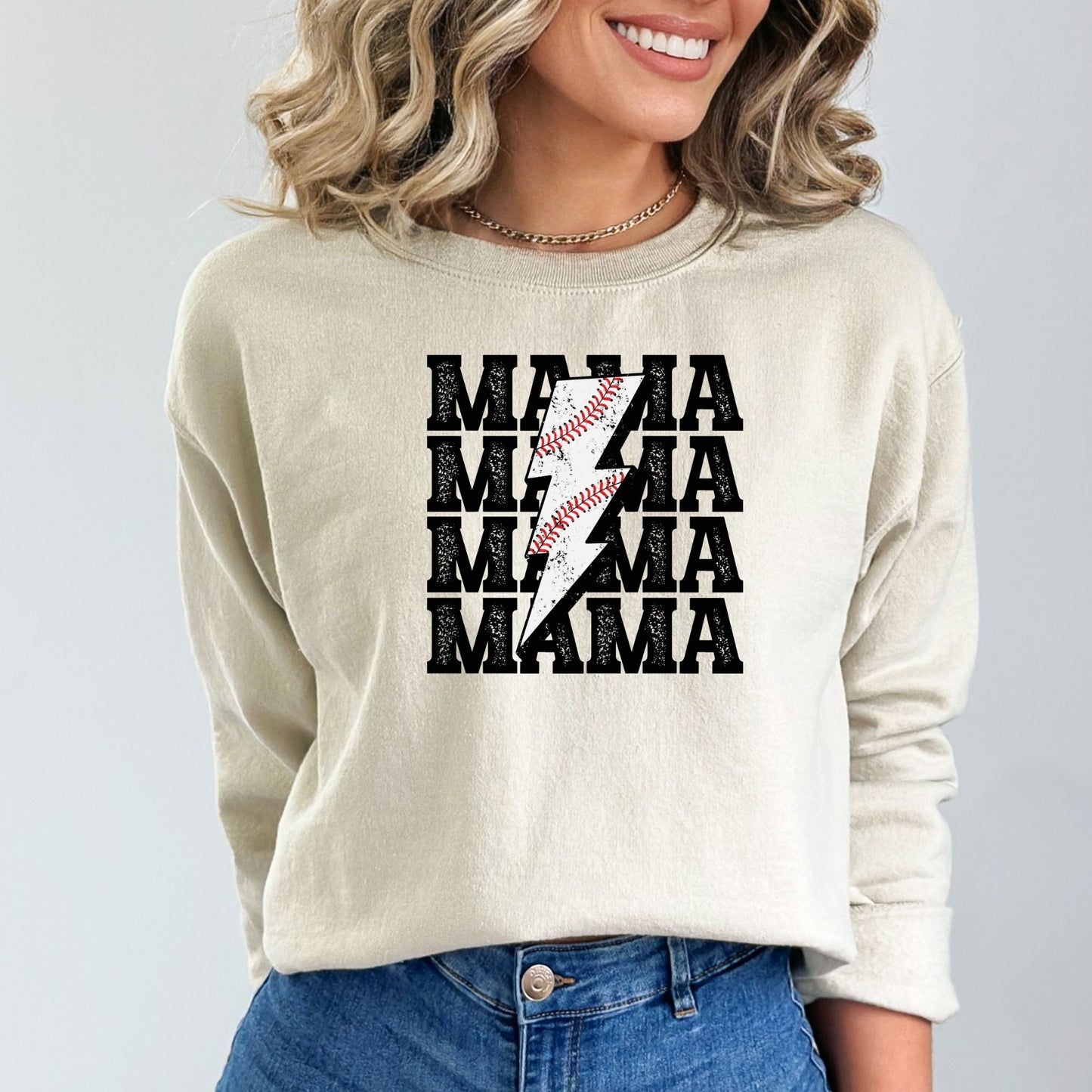 Retro Baseball Mama Sweatshirt