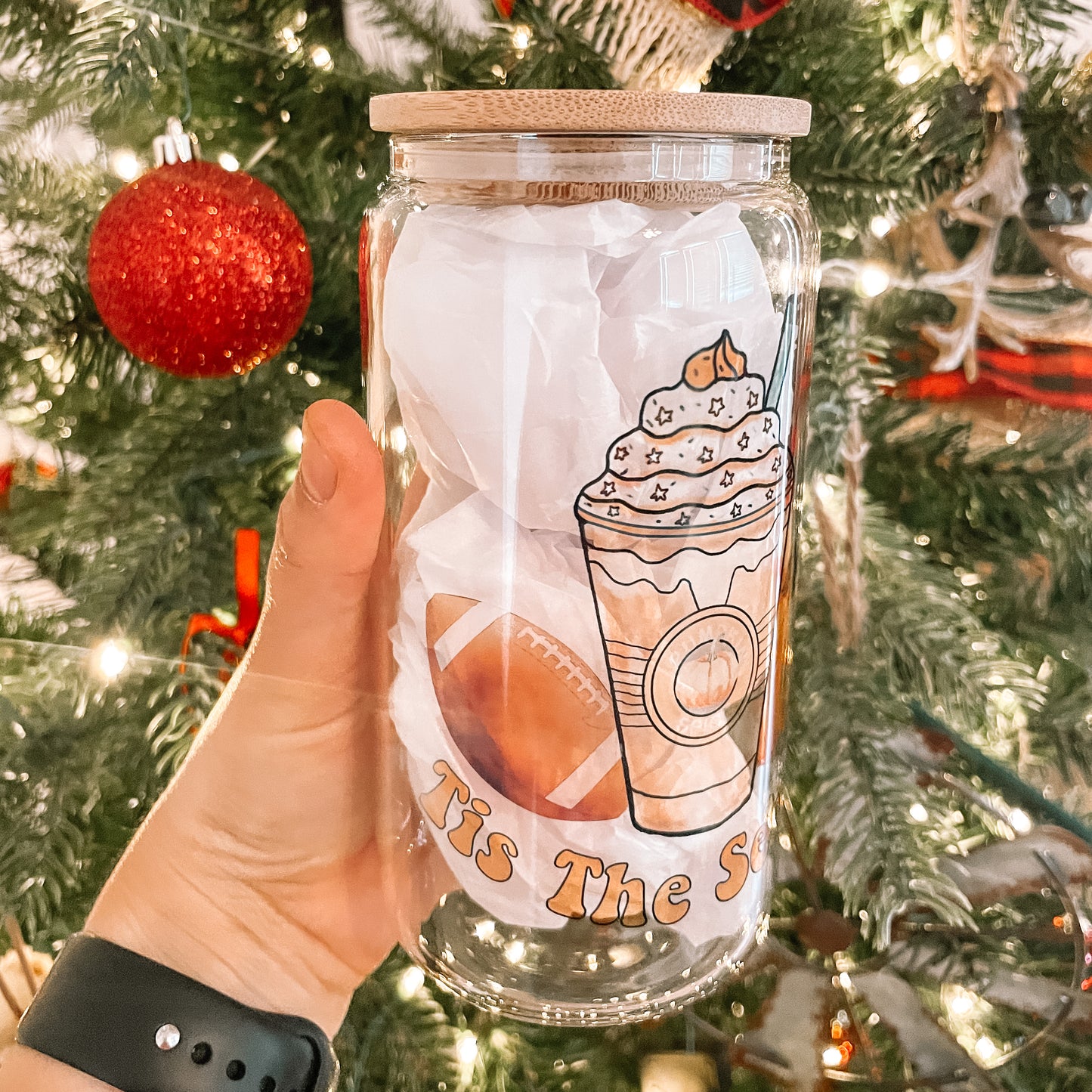 RTS Tis the Season Sublimation Glass Can