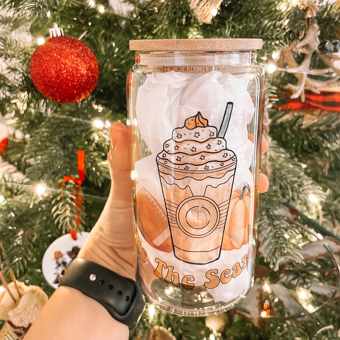 RTS Tis the Season Sublimation Glass Can