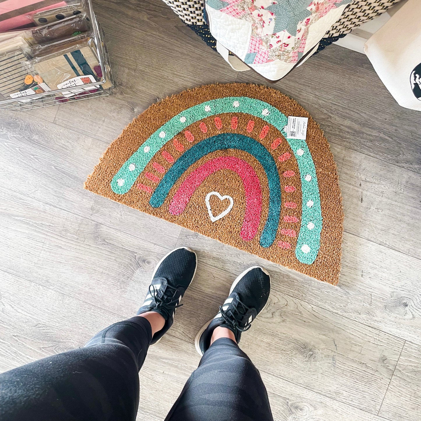 Semi-Circle Boho Rainbow Doormat