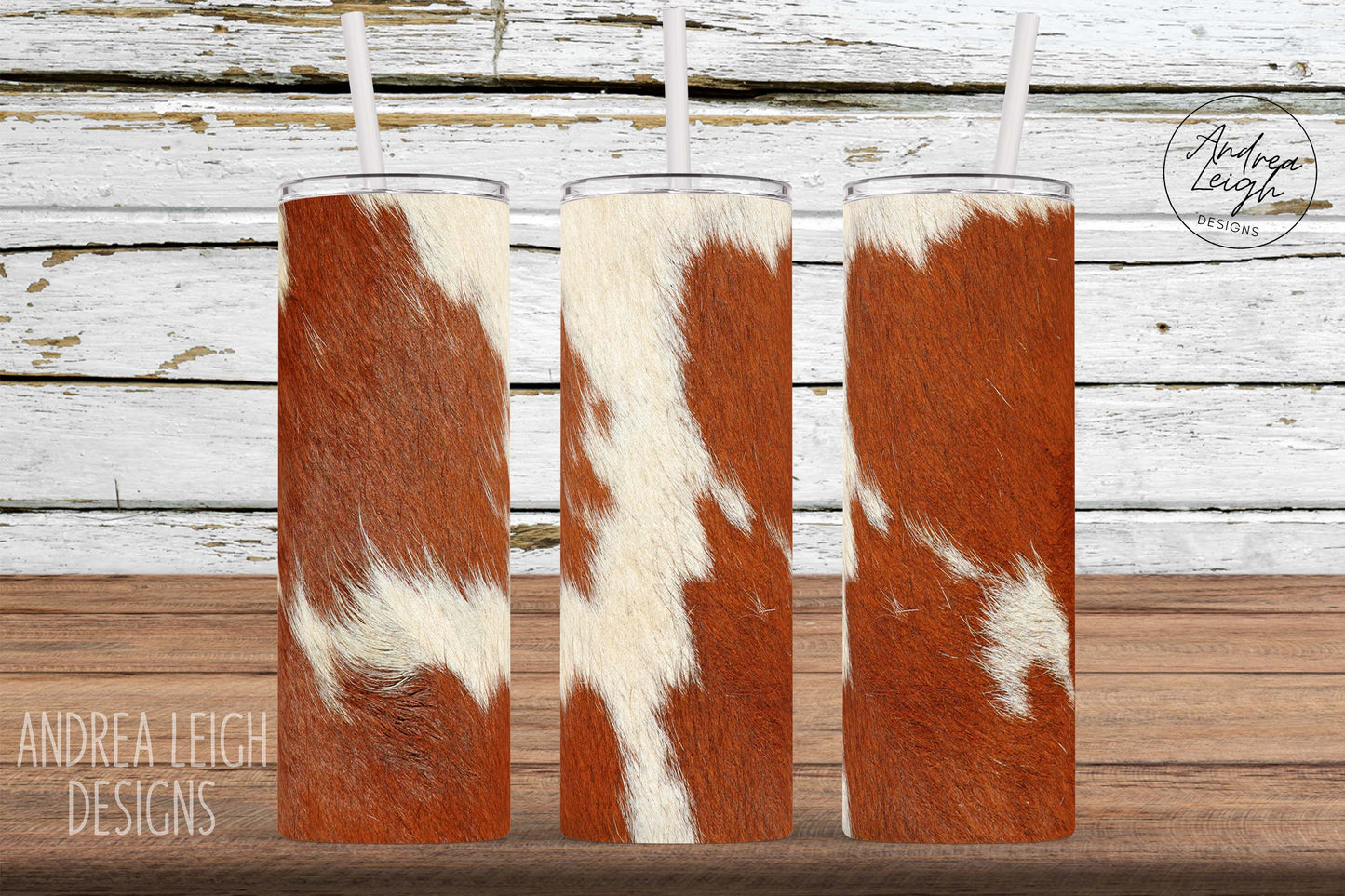 Brown Cowhide Tumbler