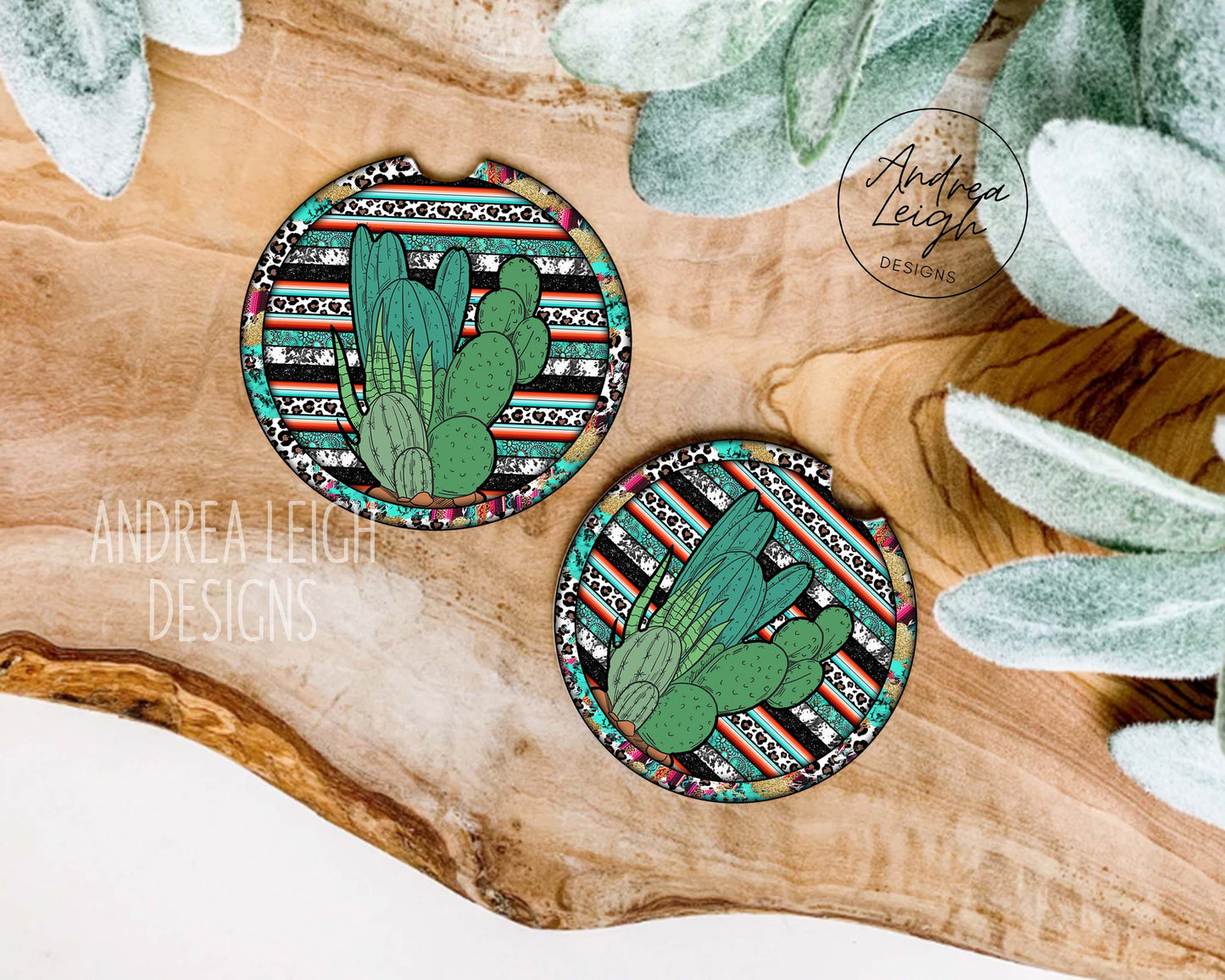 Western Print Cactus Coaster