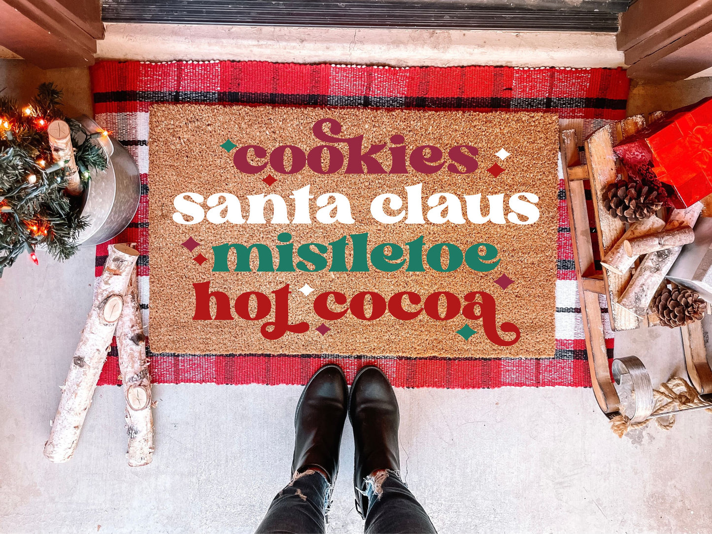 Retro Christmas Things Doormat