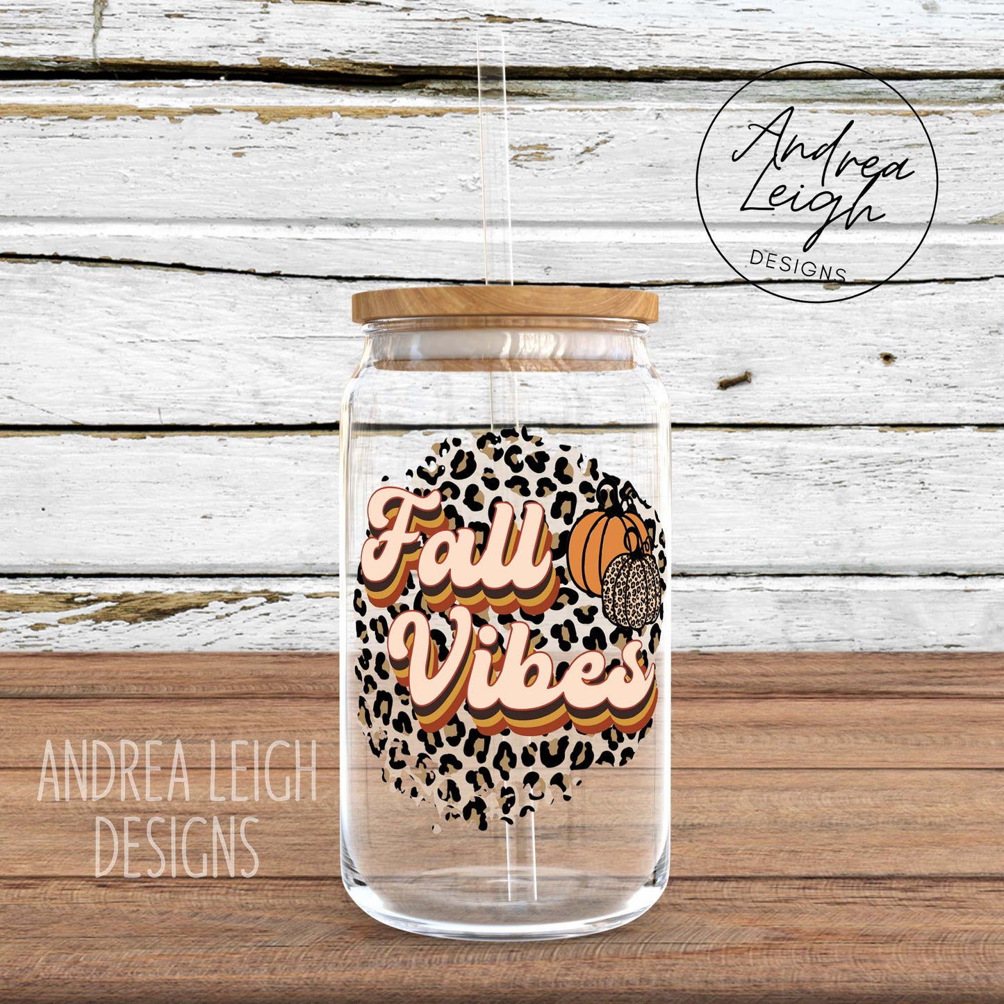 Fall Vibes Sublimation Glass Can