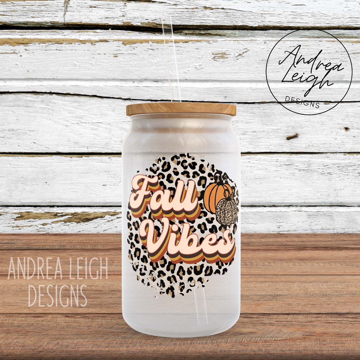 Fall Vibes Sublimation Glass Can