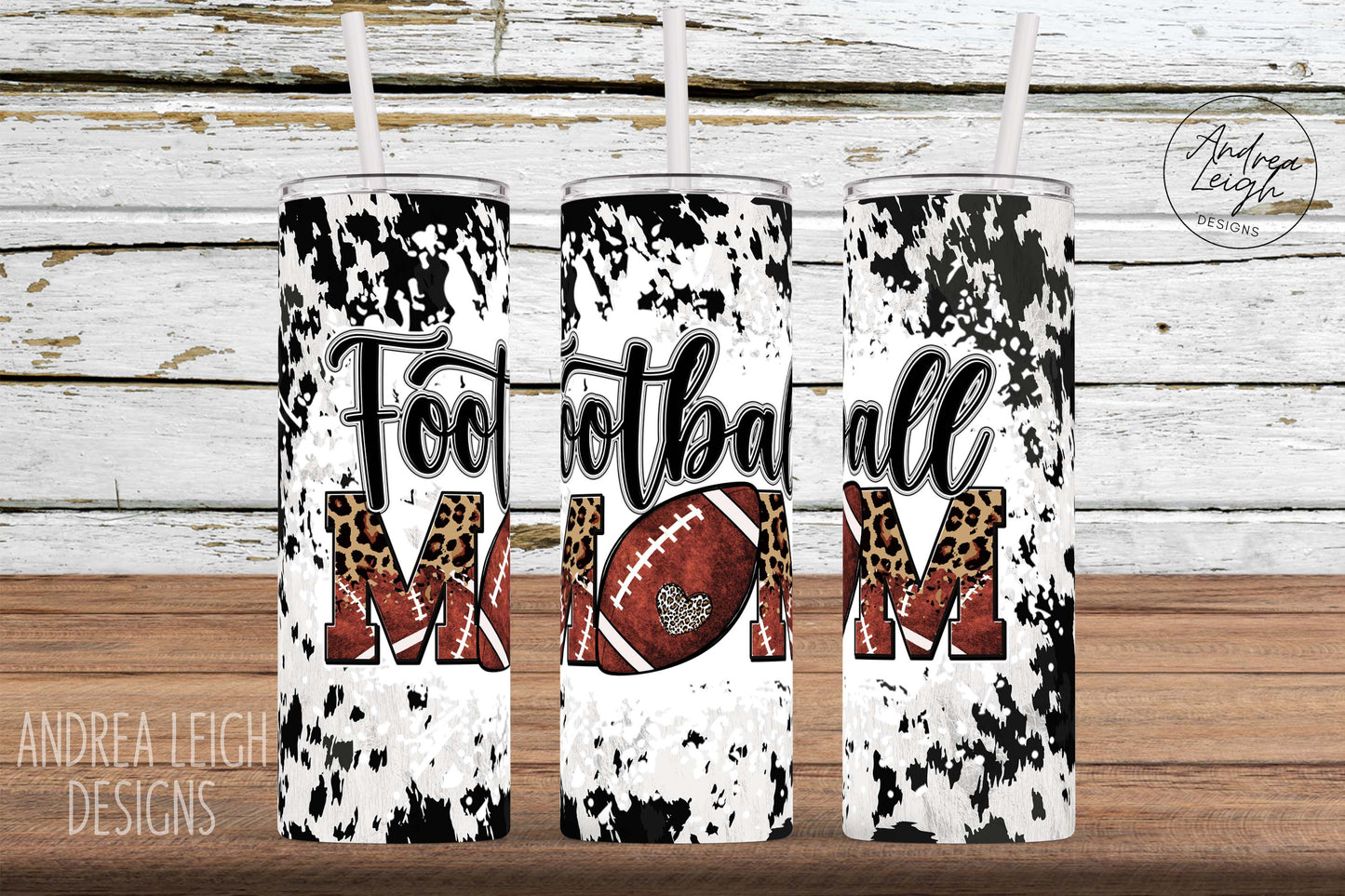 Football Mom Cow Hide Tumbler