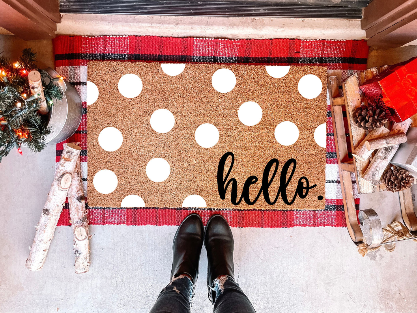 Hello Christmas Doormat