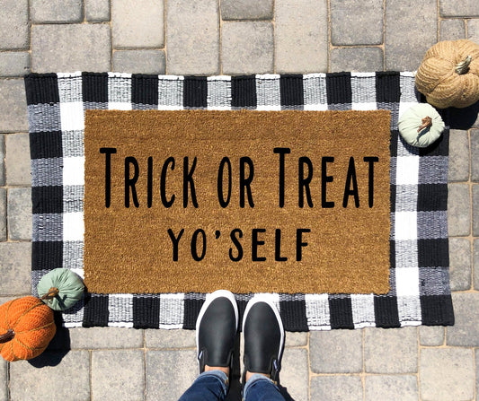 Trick or Treat Yo Self Doormat