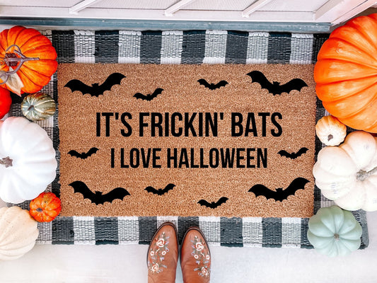 Its Frickin Bats I Love Halloween Doormat